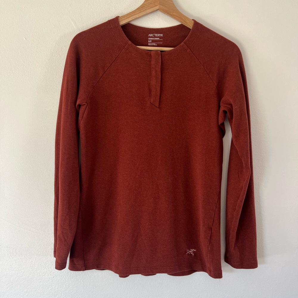 Arc'teryx Women's Long Sleeve Polo Top - Rust - Picture 2 of 9